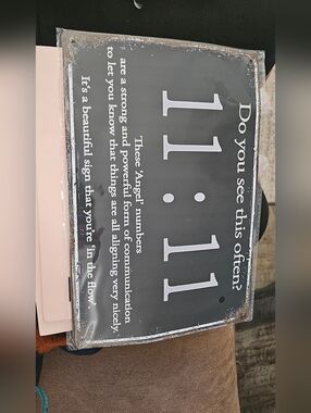 11:11 Decorative Sign with White Text